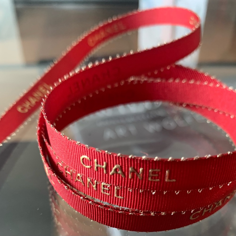 Authentic Chanel Classic Red Silk Ribbon appr. 72 Inches/2 Yds Valentine’s Day